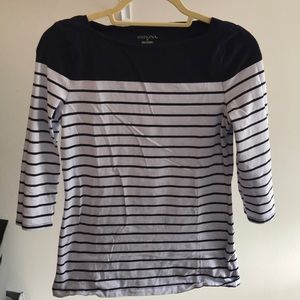 Boat neck striped shirt